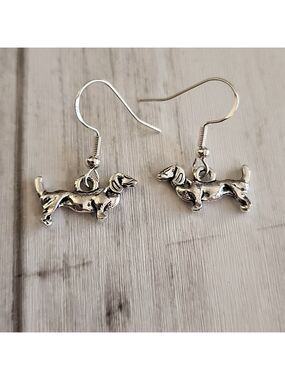 Dog Earrings 925 Post Daschund